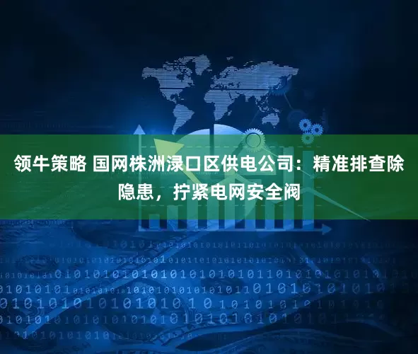 领牛策略 国网株洲渌口区供电公司：精准排查除隐患，拧紧电网安全阀