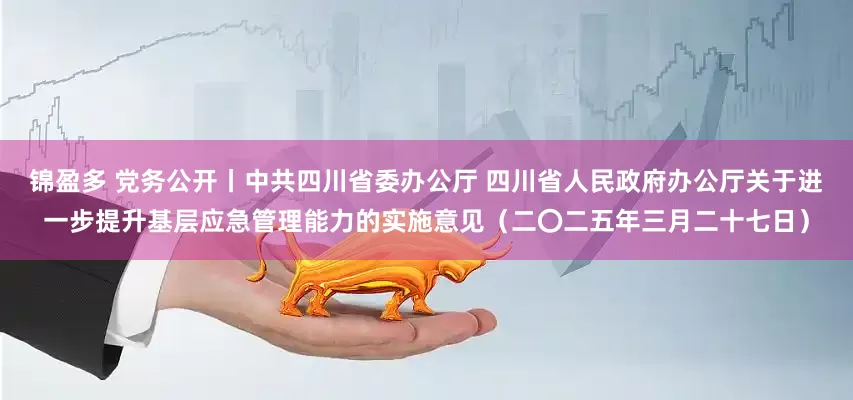 锦盈多 党务公开丨中共四川省委办公厅 四川省人民政府办公厅关于进一步提升基层应急管理能力的实施意见（二〇二五年三月二十七日）